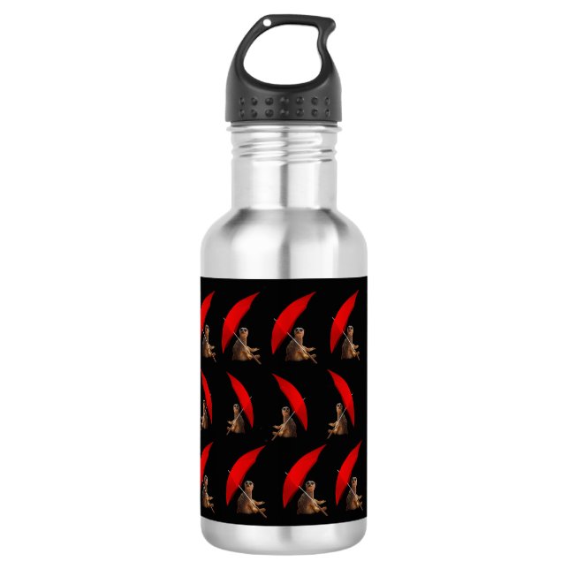 Funny Sun Smart Meerkat Under Umbrella, 532 Ml Water Bottle (Front)