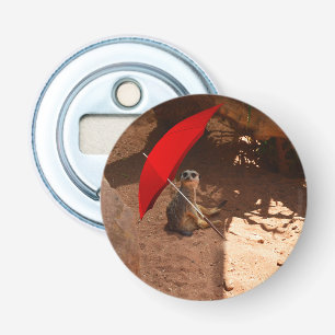 Funny Sun Smart Meerkat Under Umbrella, Bottle Opener