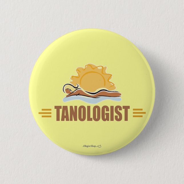 Funny Sun Tanning 6 Cm Round Badge (Front)