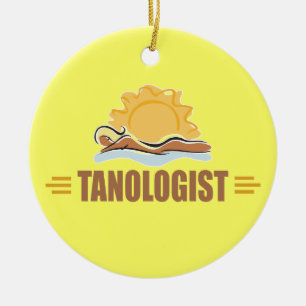 Funny Sun Tanning Ceramic Tree Decoration