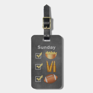 Funny Sunday Football Checklist Luggage Tag
