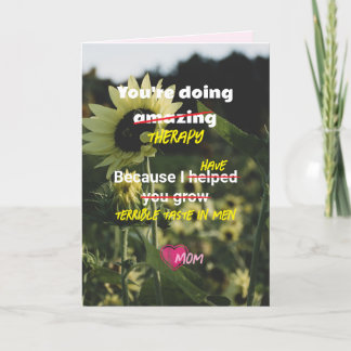 Funny Sunflower Card from Mum to Kids Therapy 