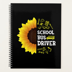funny sunflower school bus driver back to school planner