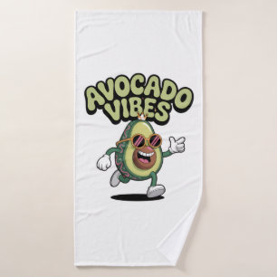 Funny Sunglasses Avocado Bath Towel Set