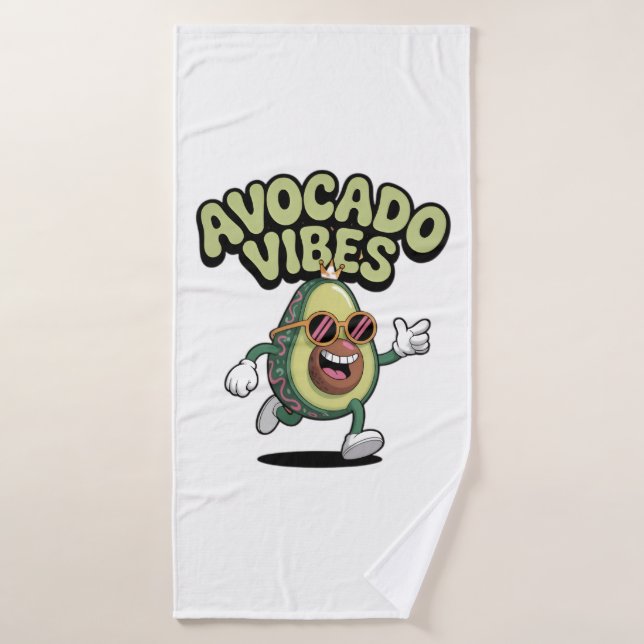 Funny Sunglasses Avocado Bath Towel Set (Bath Towel)