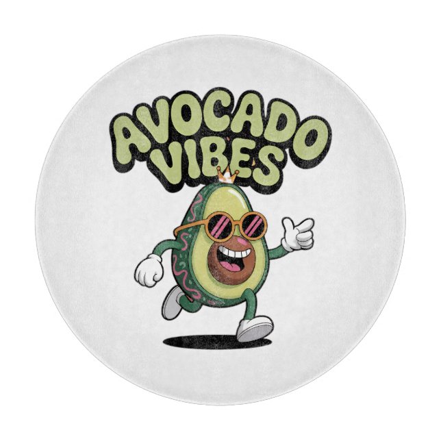 Funny Sunglasses Avocado Cutting Board (Front)