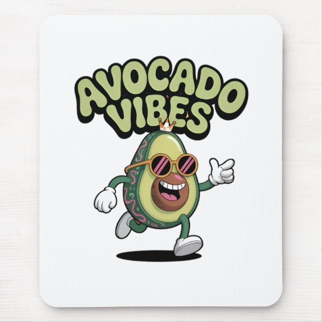 Funny Sunglasses Avocado Mouse Mat (Front)