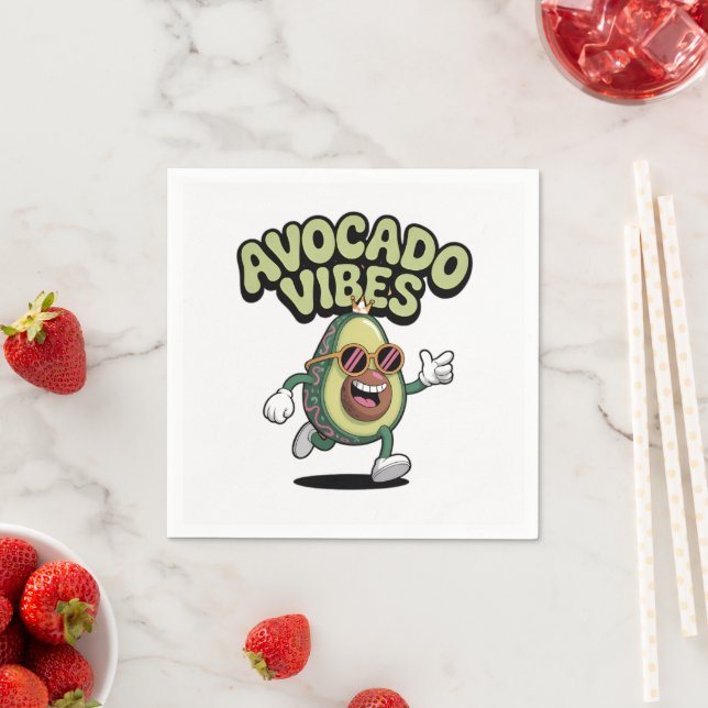 Funny Sunglasses Avocado Napkin (Insitu)