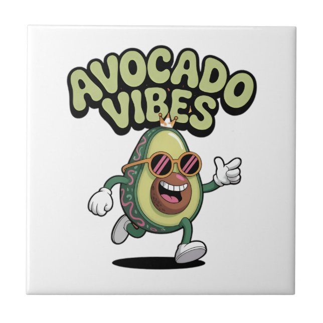 Funny Sunglasses Avocado Tile (Front)