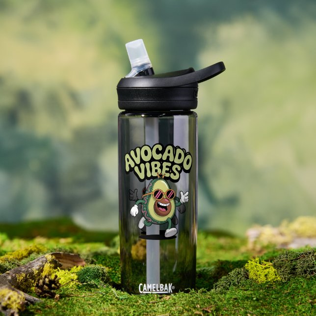 Funny Sunglasses Avocado Water Bottle (Outdoor (Rotated))