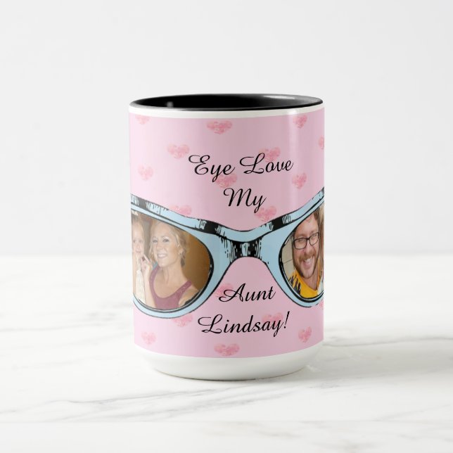 Funny Sunglasses Photo Personalised Coffee Mug (Center)