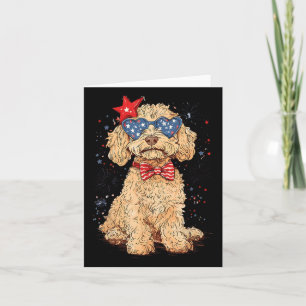 Funny Sungles Patriotic Goldendoodle Merica 4th Of Card