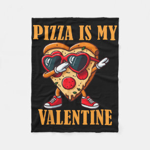 Funny Sungles Pizza Slice Dabbing Valentine's Day Fleece Blanket