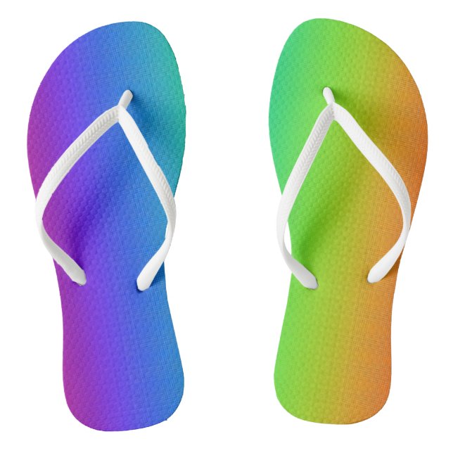 Funny Sunny Rainbow Flip Flops (Footbed)