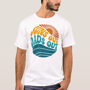 Funny Suns Out Dads Out Retro Beach Graphic T-Shirt