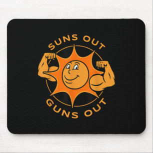 Funny Suns Out Guns Out Summer Gift For Bodybuilde Mouse Mat