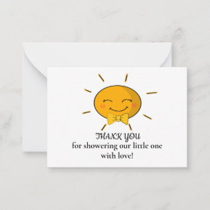Funny Sunshine Baby Shower Thank You Cards
