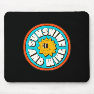 Funny Sunshine Wine Cute Summer Retro Vintage Mouse Mat
