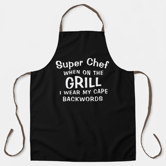 Funny Super Chef Superhero Cape BBQ Grill Aprons (Front)