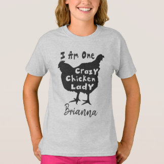 Funny Super Cute Crazy Chicken Lady Personalised T-Shirt