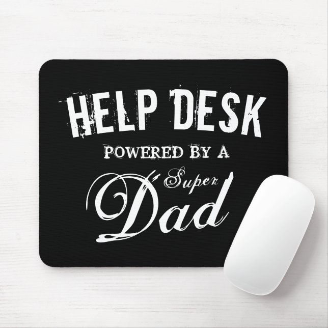 Funny super dad help desk Father's day gift Mouse Mat (With Mouse)