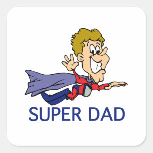 Funny Super Dad Square Sticker