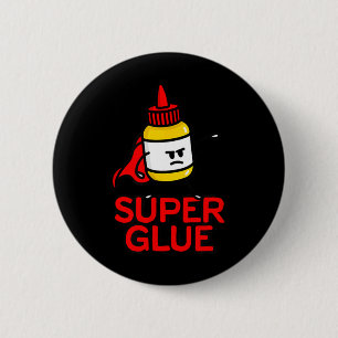 Funny Super Glue Pun Halloween Costume Super Hero 6 Cm Round Badge