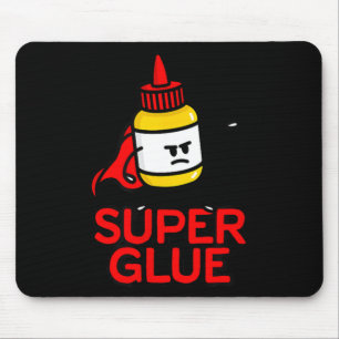 Funny Super Glue Pun Halloween Costume Super Hero Mouse Mat