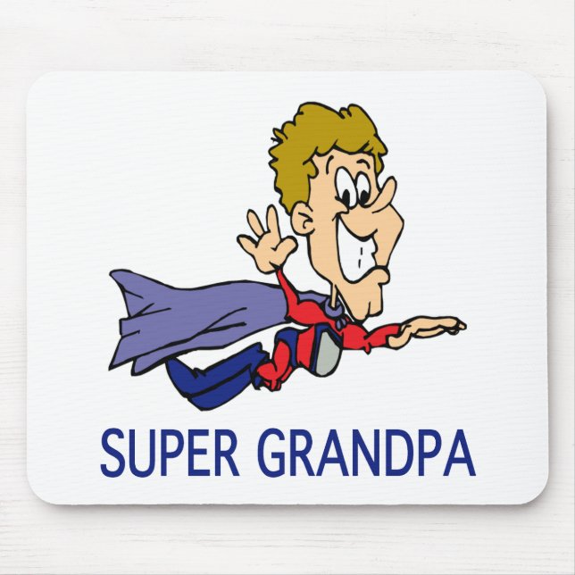 Funny Super Grandpa Mouse Mat (Front)