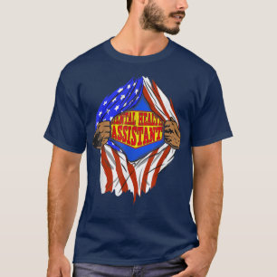 Funny Super Mental Health Assistant Hero Job 1389 T-Shirt