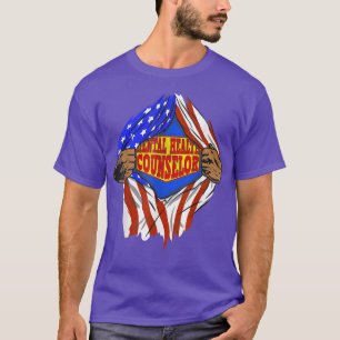 Funny Super Mental Health Counsellor Hero Job 1397 T-Shirt