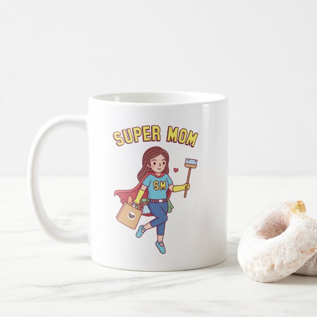 Funny Super Mum coffee mug (With Donut)