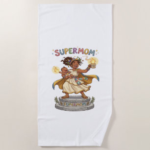 Funny Super Mum Greek Goddess Motherhood Beach Towel