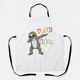 Funny Super Sloth Superhero Dabbing Dance Move Dab Apron