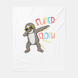 Funny Super Sloth Superhero Dabbing Dance Move Dab Fleece Blanket