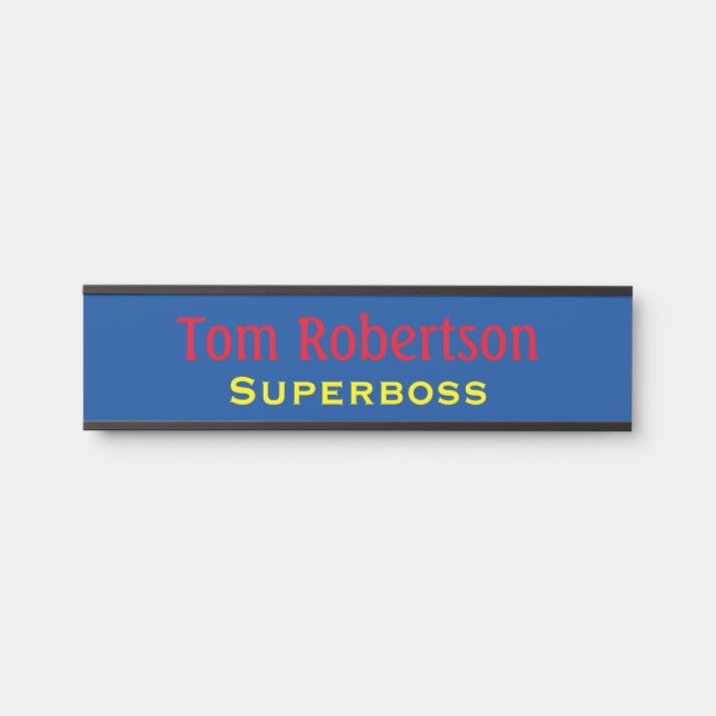 Funny Superboss Boss Office Door Sign Name Plate (Front)