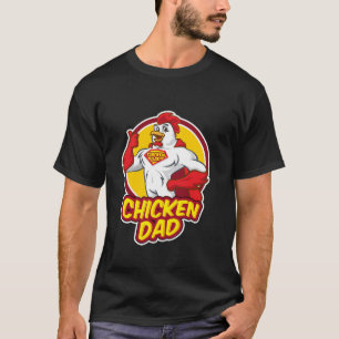 Funny Superhero Chicken Dad Bird Parent Rooster He T-Shirt