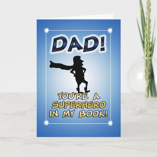 Funny Superhero Dad Father's Day Card (Front)