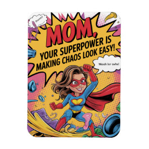 Funny Superhero Mum Mother’s Day Magnet
