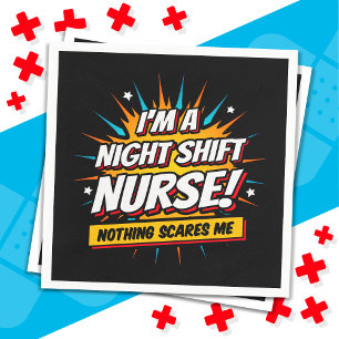 Funny Superhero Night Shift Nurse Appreciation Napkin