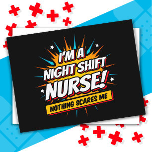 Funny Superhero Night Shift Nurse Appreciation Postcard