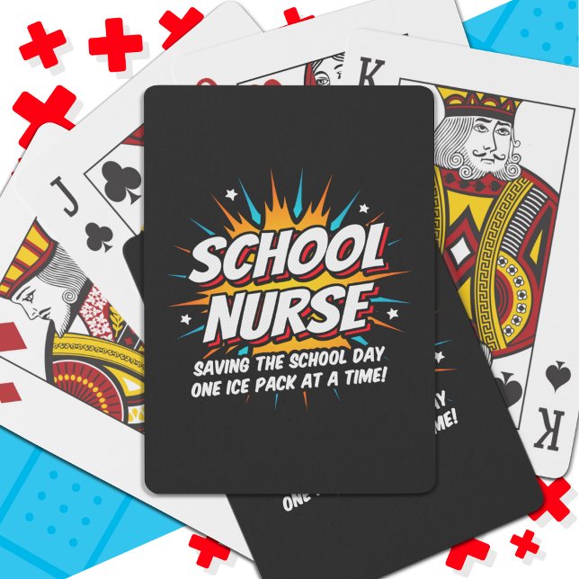 Funny Superhero School Nurse Appreciation Playing Cards (Creator Uploaded)