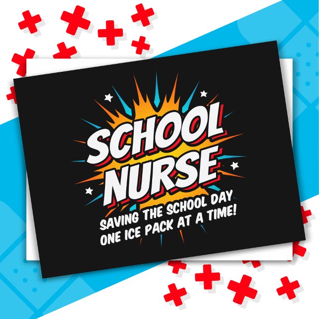 Funny Superhero School Nurse Appreciation Postcard (Creator Uploaded)