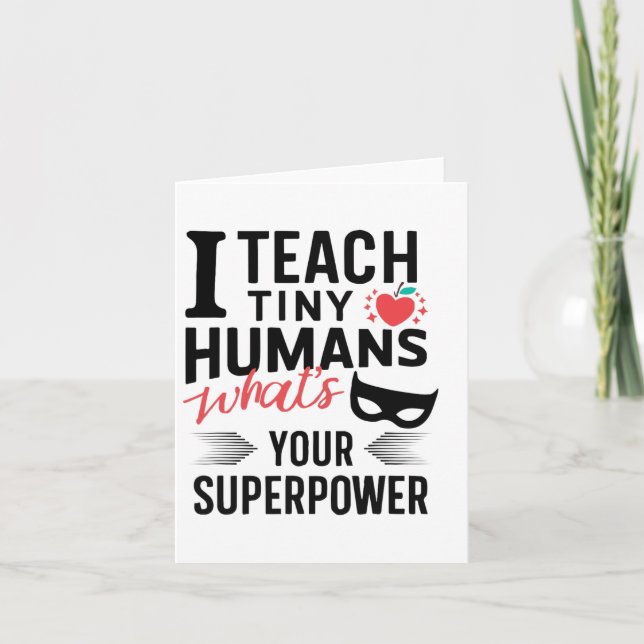 Funny Superhero Teacher Teaching Superpower To Tin Card (Front)
