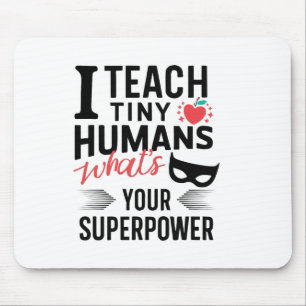 Funny Superhero Teacher Teaching Superpower To Tin Mouse Mat