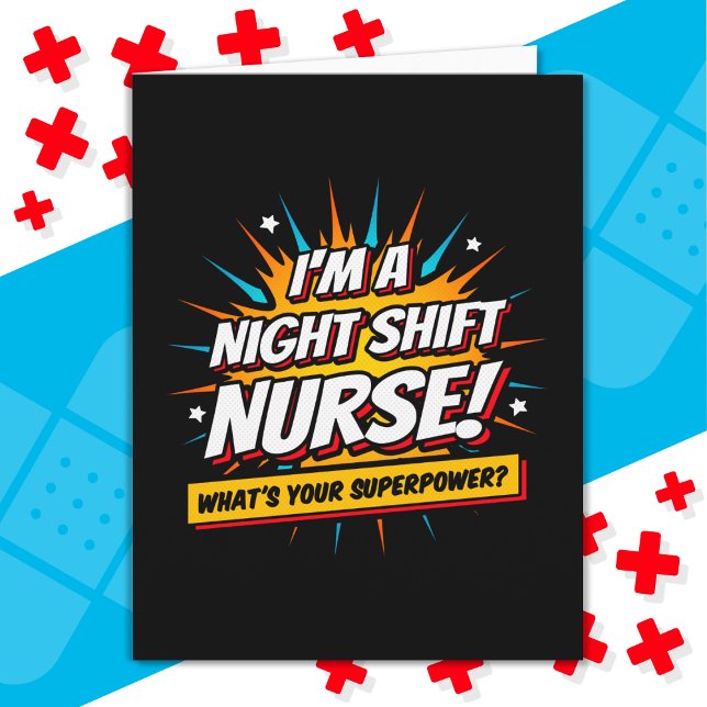Funny Superpower Night Shift Nurse Appreciation Card (Creator Uploaded)