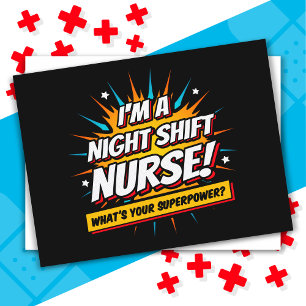 Funny Superpower Night Shift Nurse Appreciation Postcard