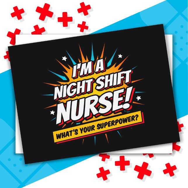 Funny Superpower Night Shift Nurse Appreciation Postcard (Creator Uploaded)