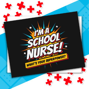 Funny Superpower School Nurse Appreciation Postcard