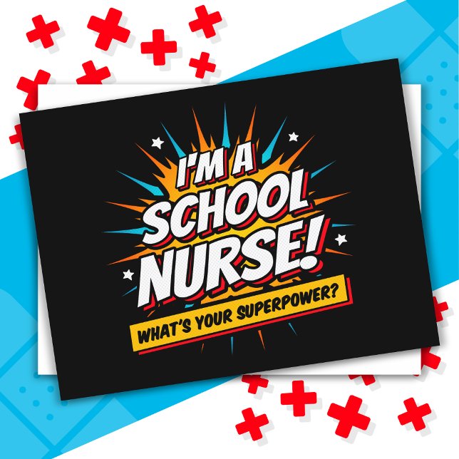 Funny Superpower School Nurse Appreciation Postcard (Creator Uploaded)